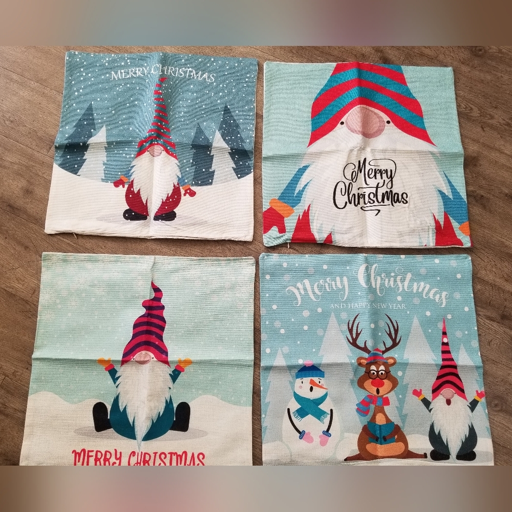 Christmas Gnome and Reindeer Pillow Covers